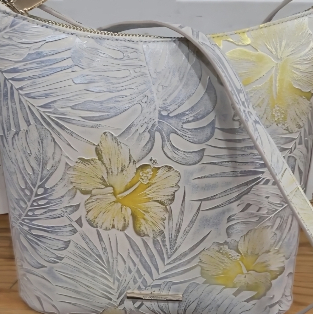 🤍🔹️Brahmin🔹️Katie LEMOMADE NOSTALGIA  Leather FLORAL PRINT Crossbody + Wallet - Picture 12 of 12